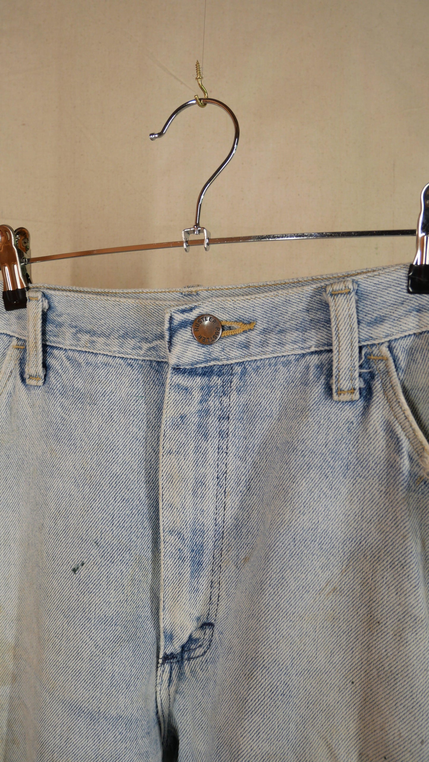 1970s Faded Flared Rustler Denim | 36