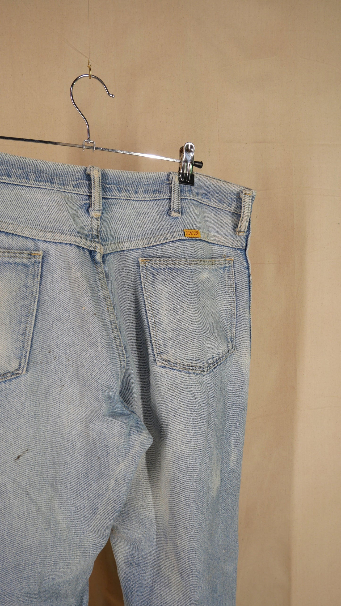 1970s Faded Flared Rustler Denim | 36