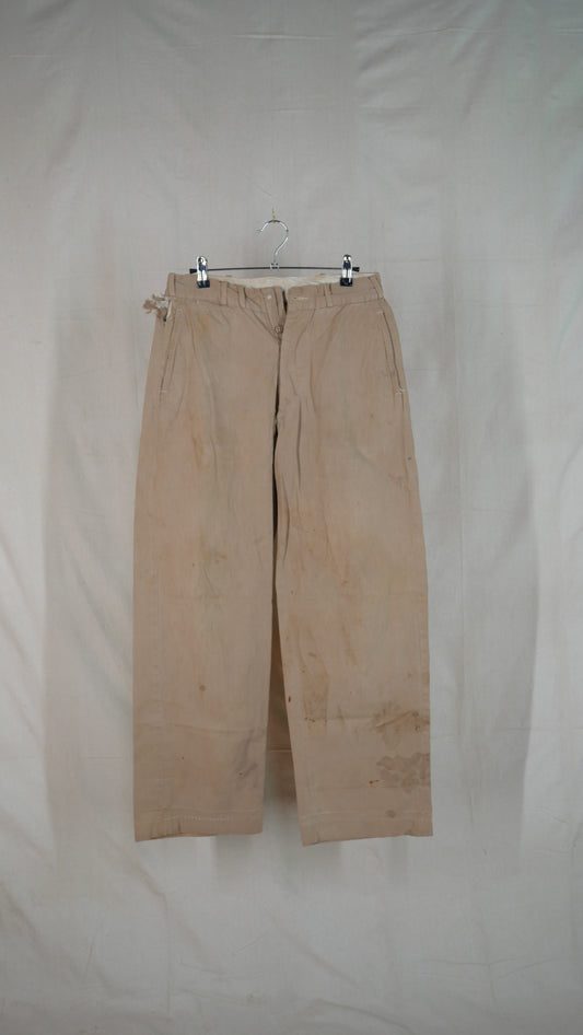 1950s Wide Leg Work Pants | 28