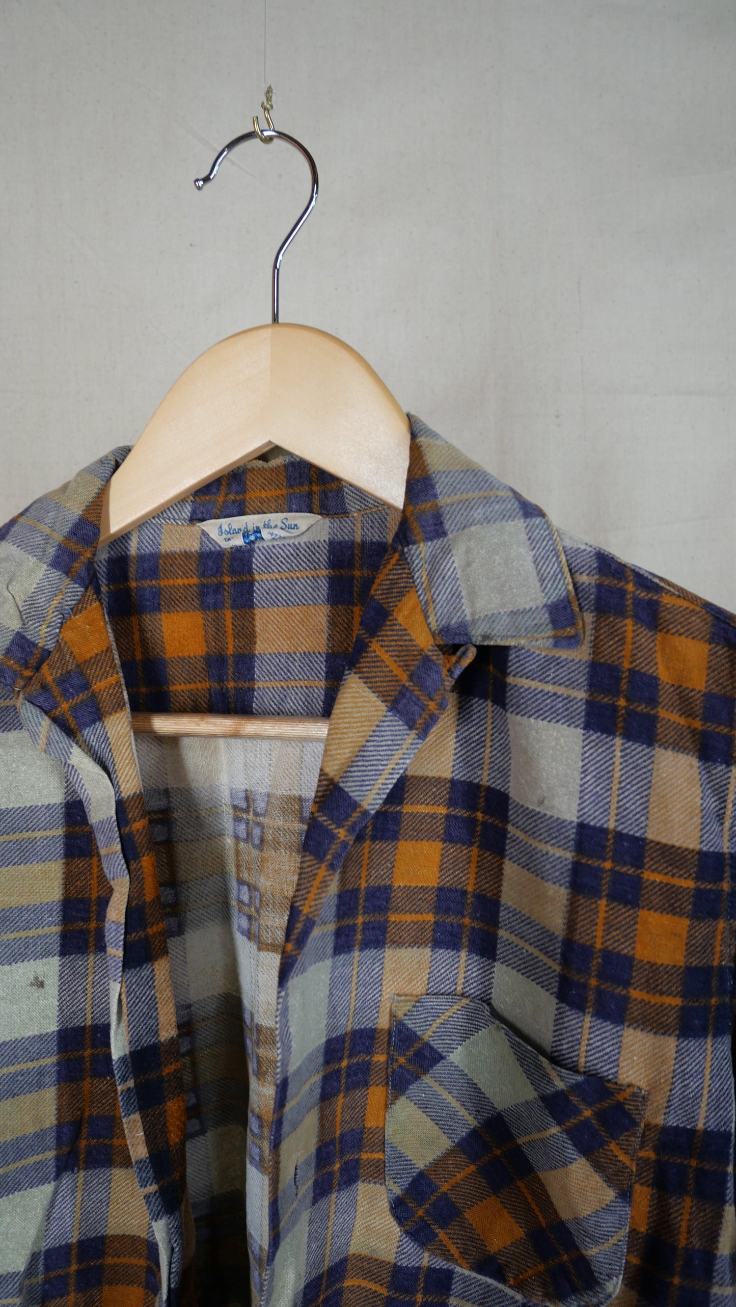 1960s Flannel Loop Collar Shirt | S