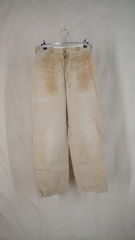 1960s Khaki Work Pants | 28