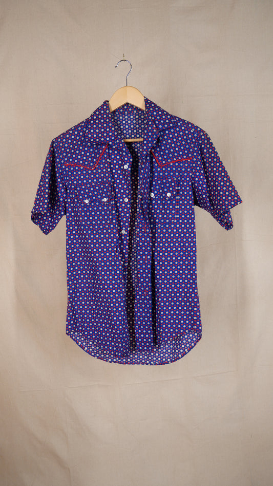 1970s Hippie Western Shirt | M