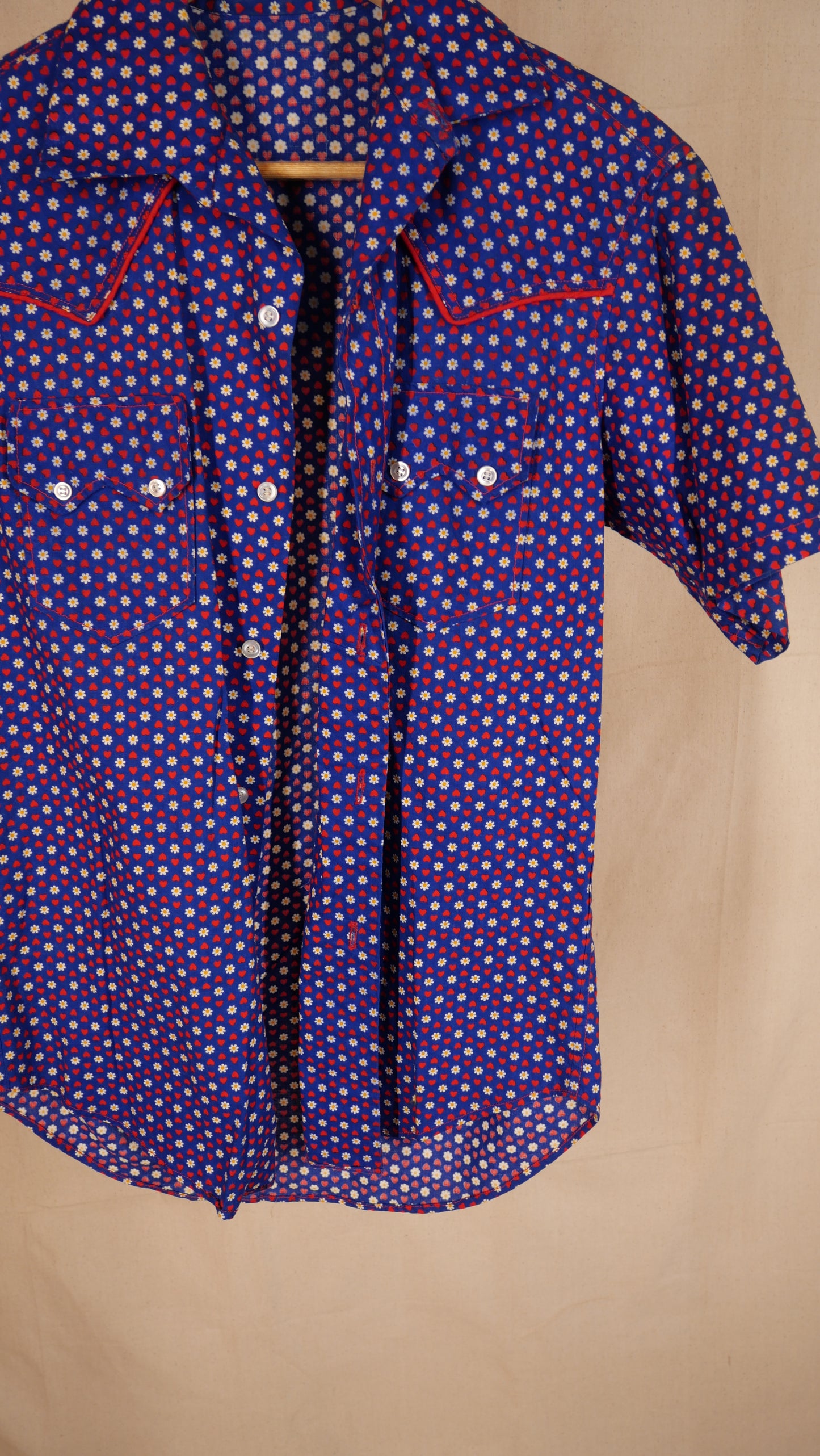 1970s Hippie Western Shirt | M