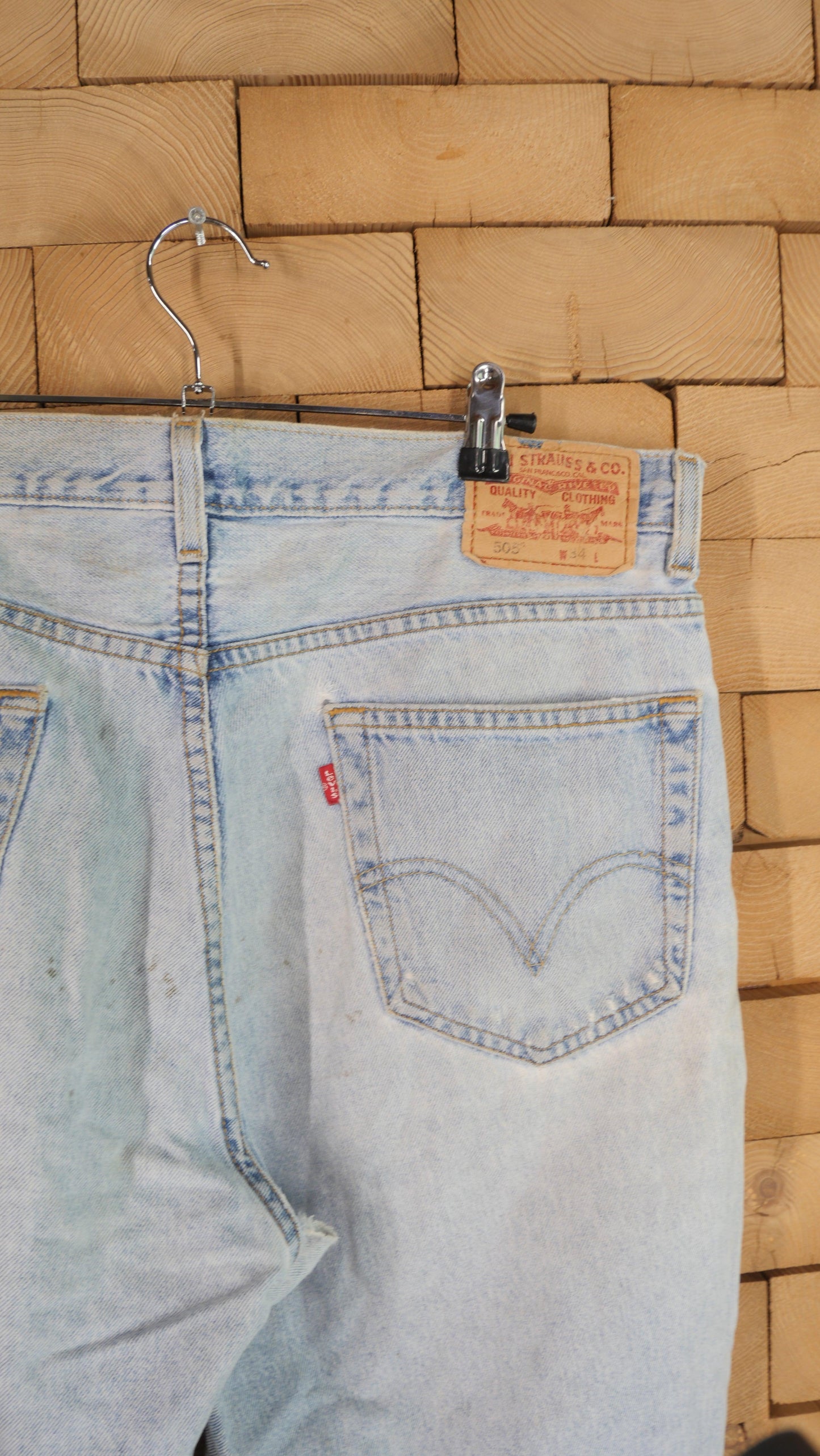 2000s Light Wash Distressed Levi Jorts | 34