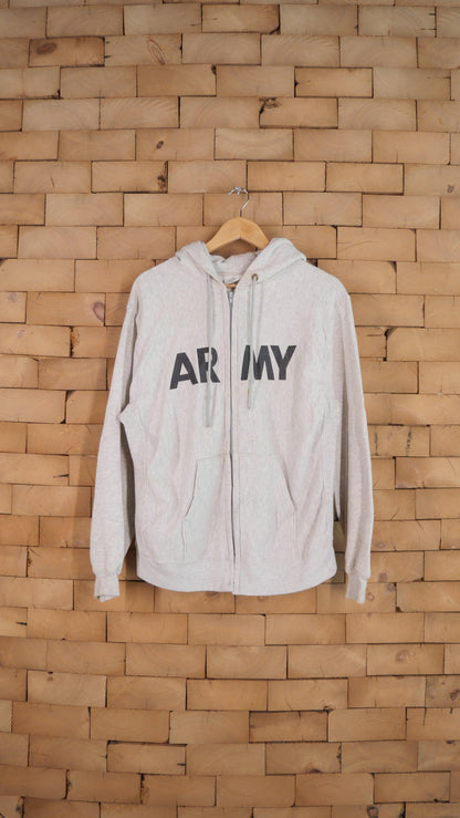 1990s Army Zip Up Hoodie | L