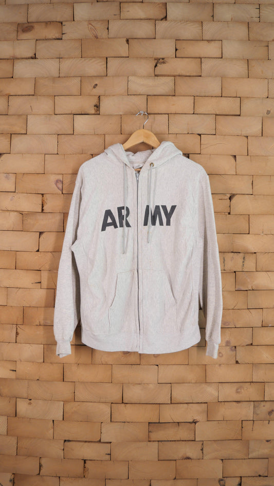 1990s Army Zip Up Hoodie | L