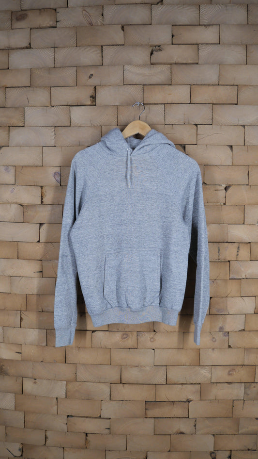 1980s Gray Raglan Hoodie | M
