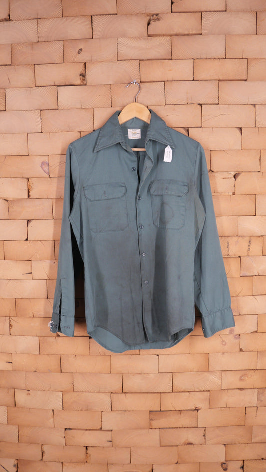 1970s Green Work Shirt | M