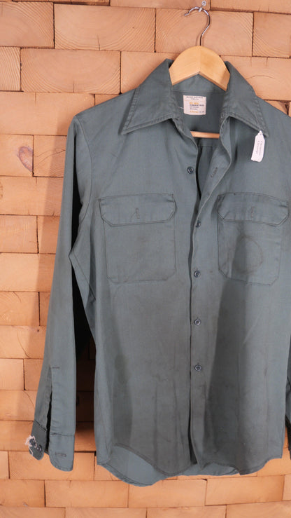 1970s Green Work Shirt | M