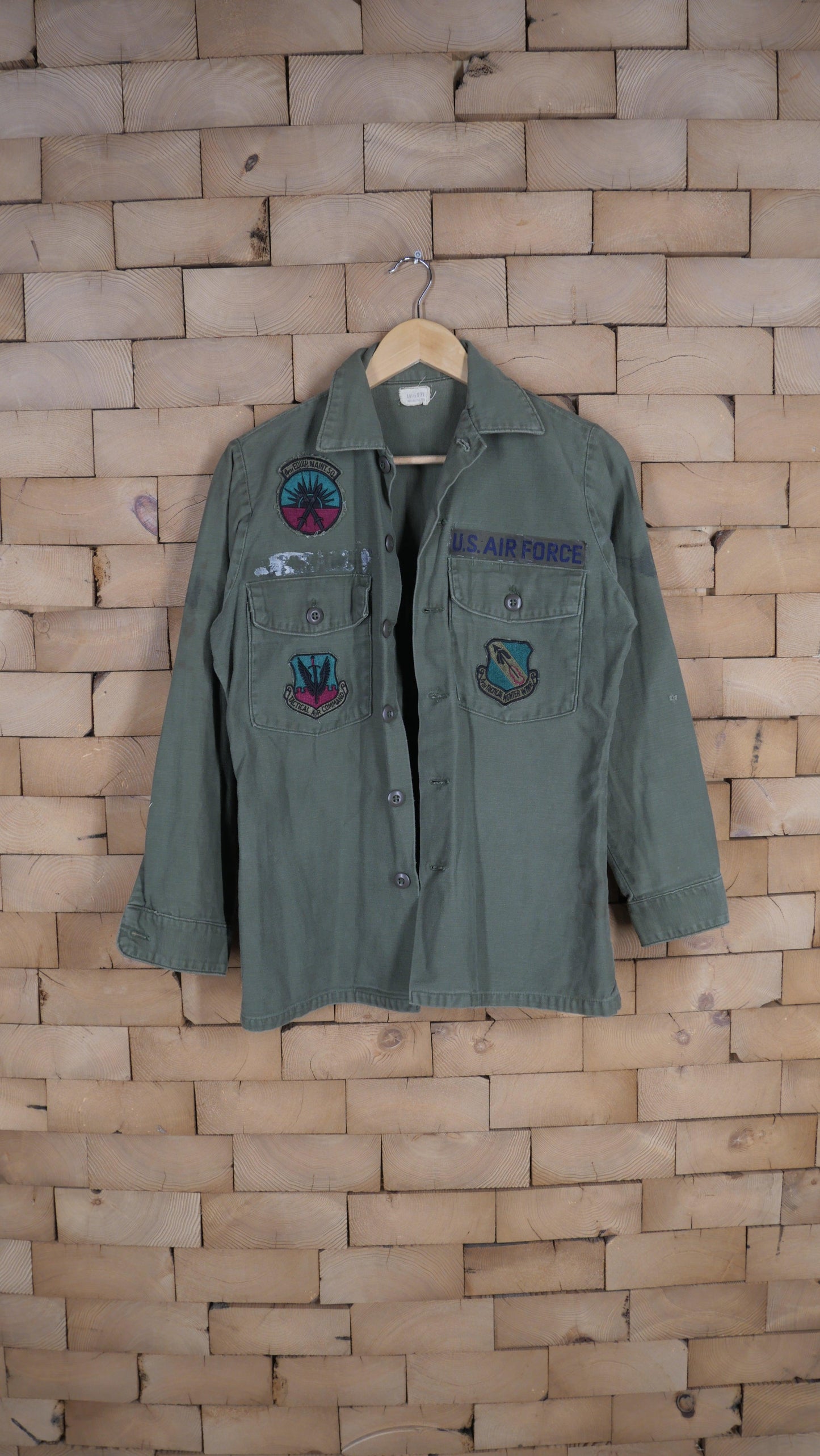1980s Patch Fatigue Shirt | M