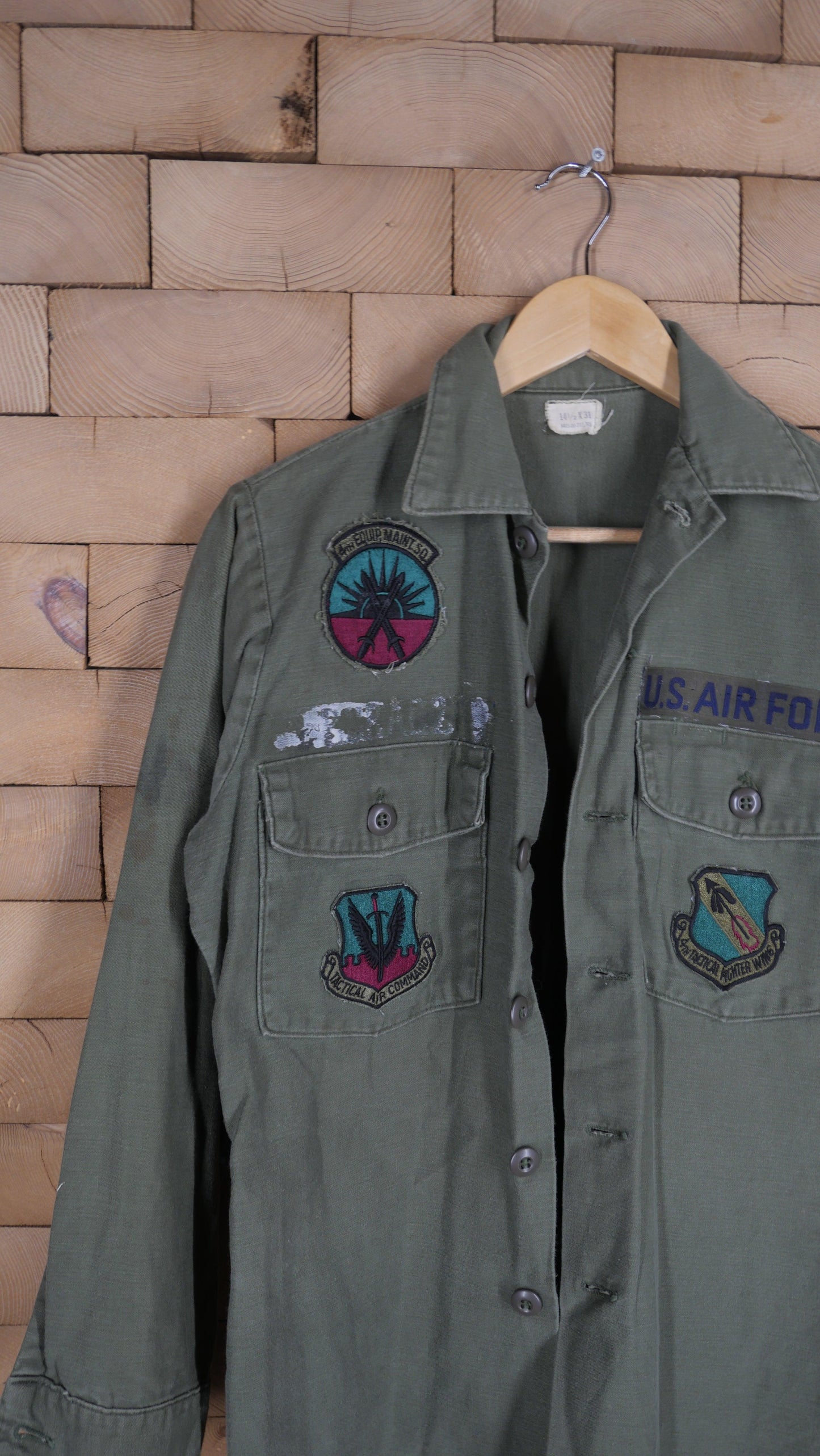 1980s Patch Fatigue Shirt | M