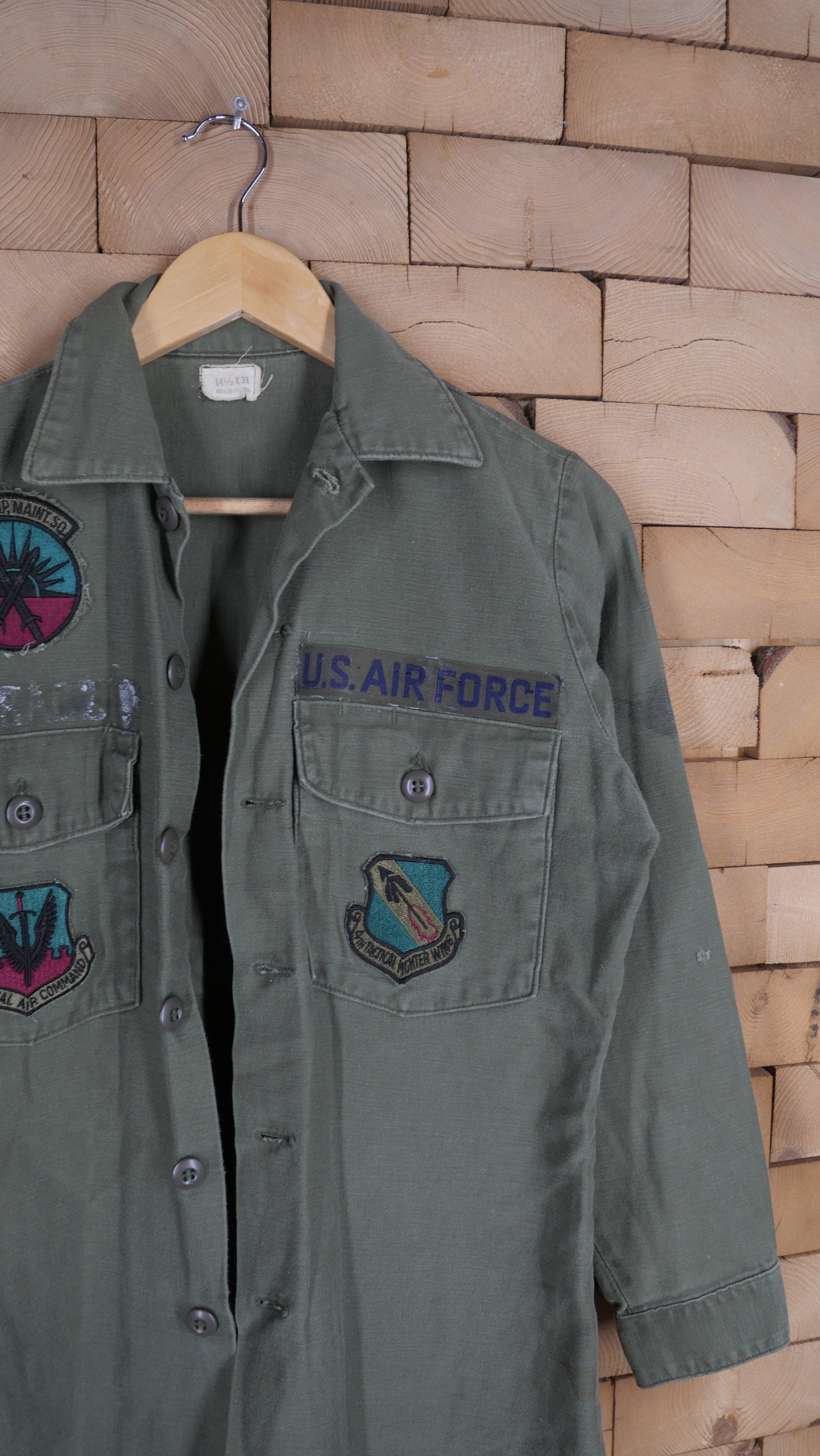 1980s Patch Fatigue Shirt | M