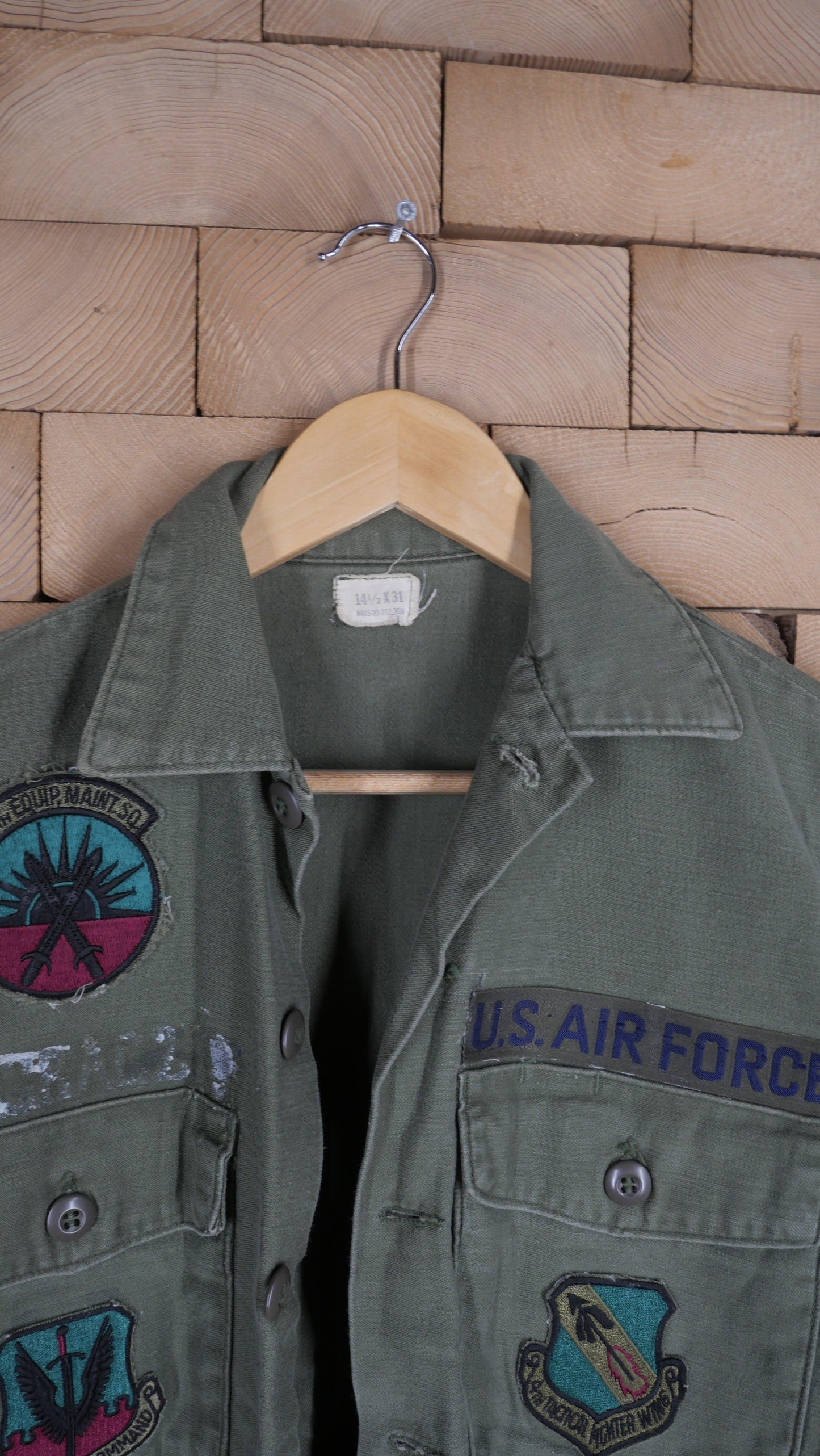 1980s Patch Fatigue Shirt | M