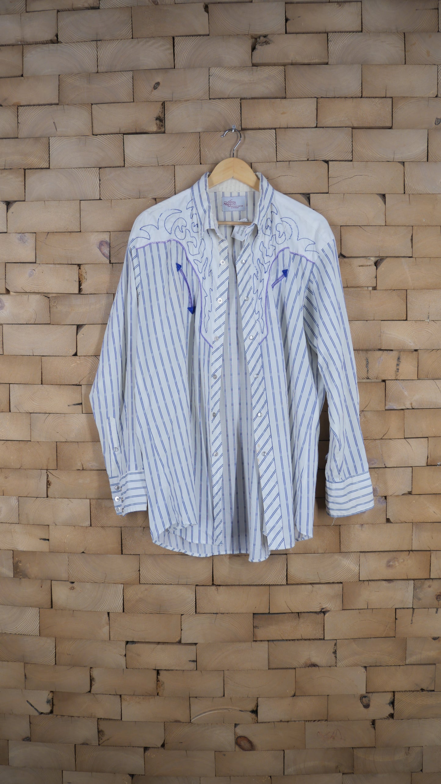 1990s Pin Stripe Western Shirt | XL