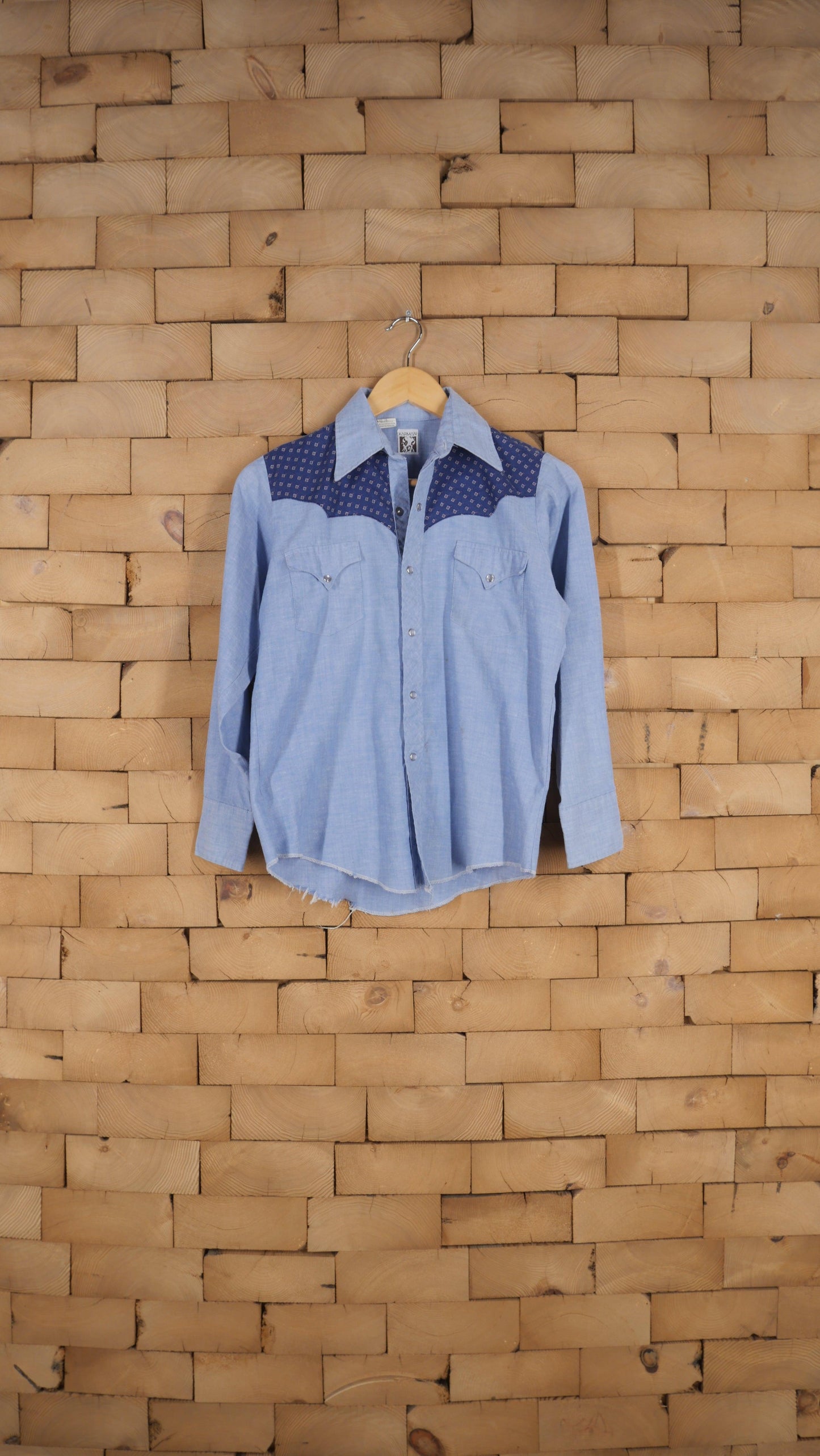 1970s Chambray Pearl Snap | S