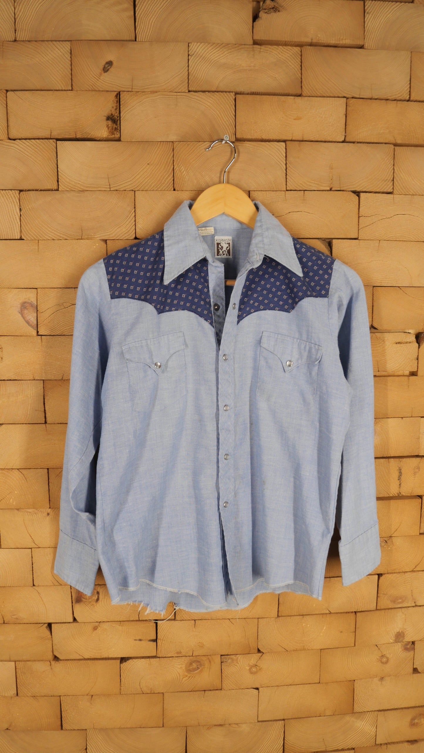 1970s Chambray Pearl Snap | S