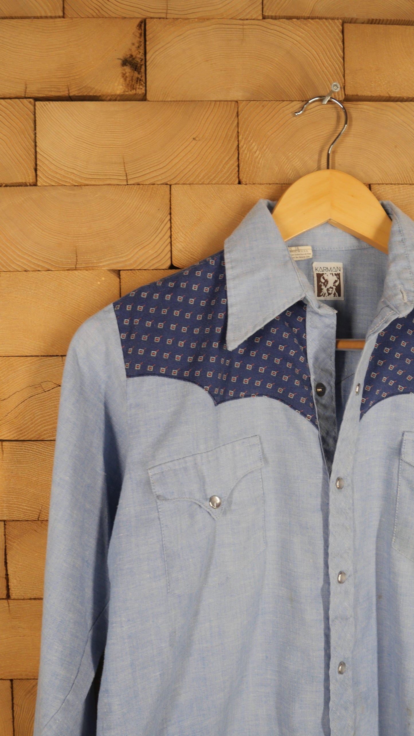 1970s Chambray Pearl Snap | S
