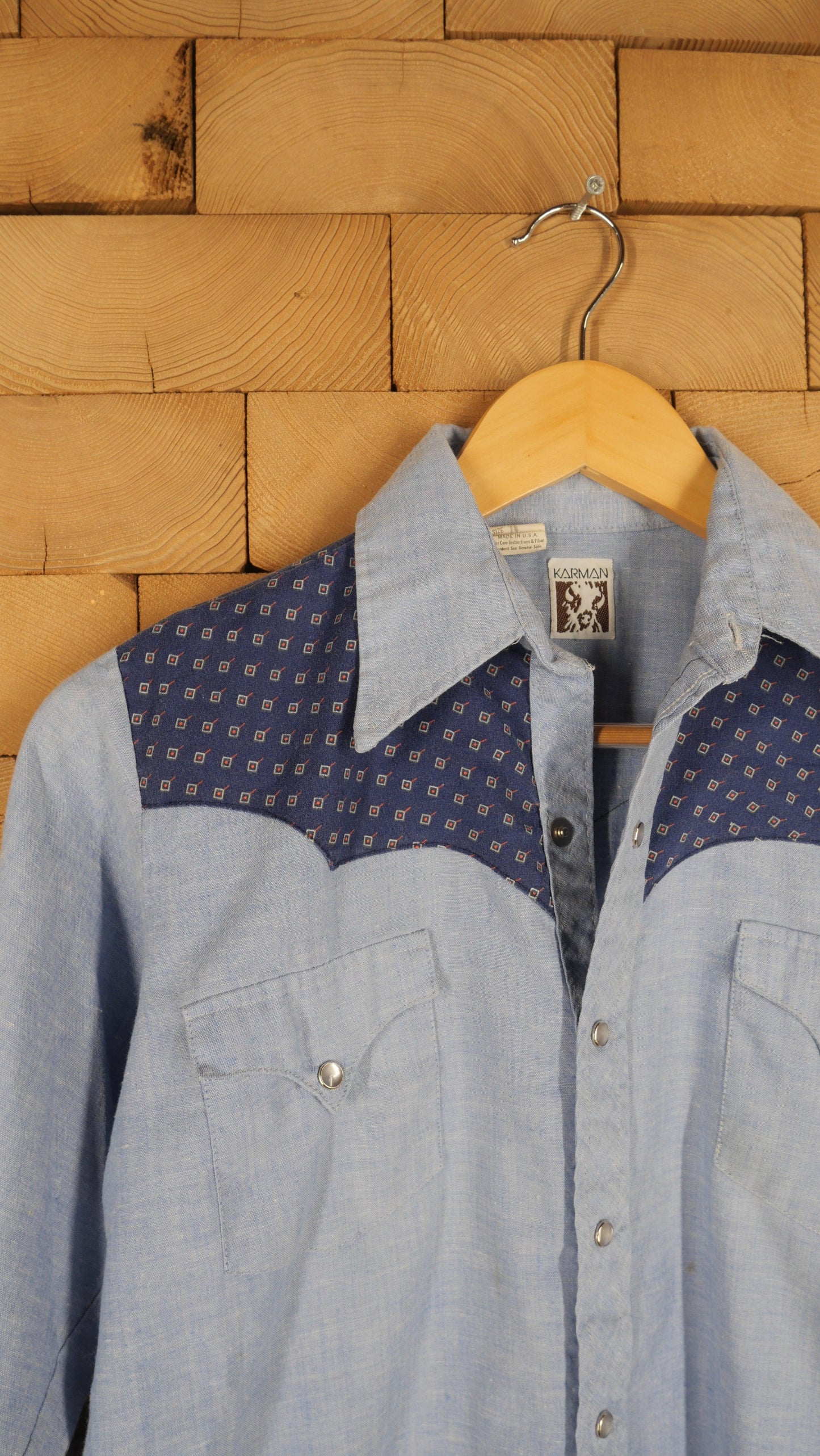1970s Chambray Pearl Snap | S