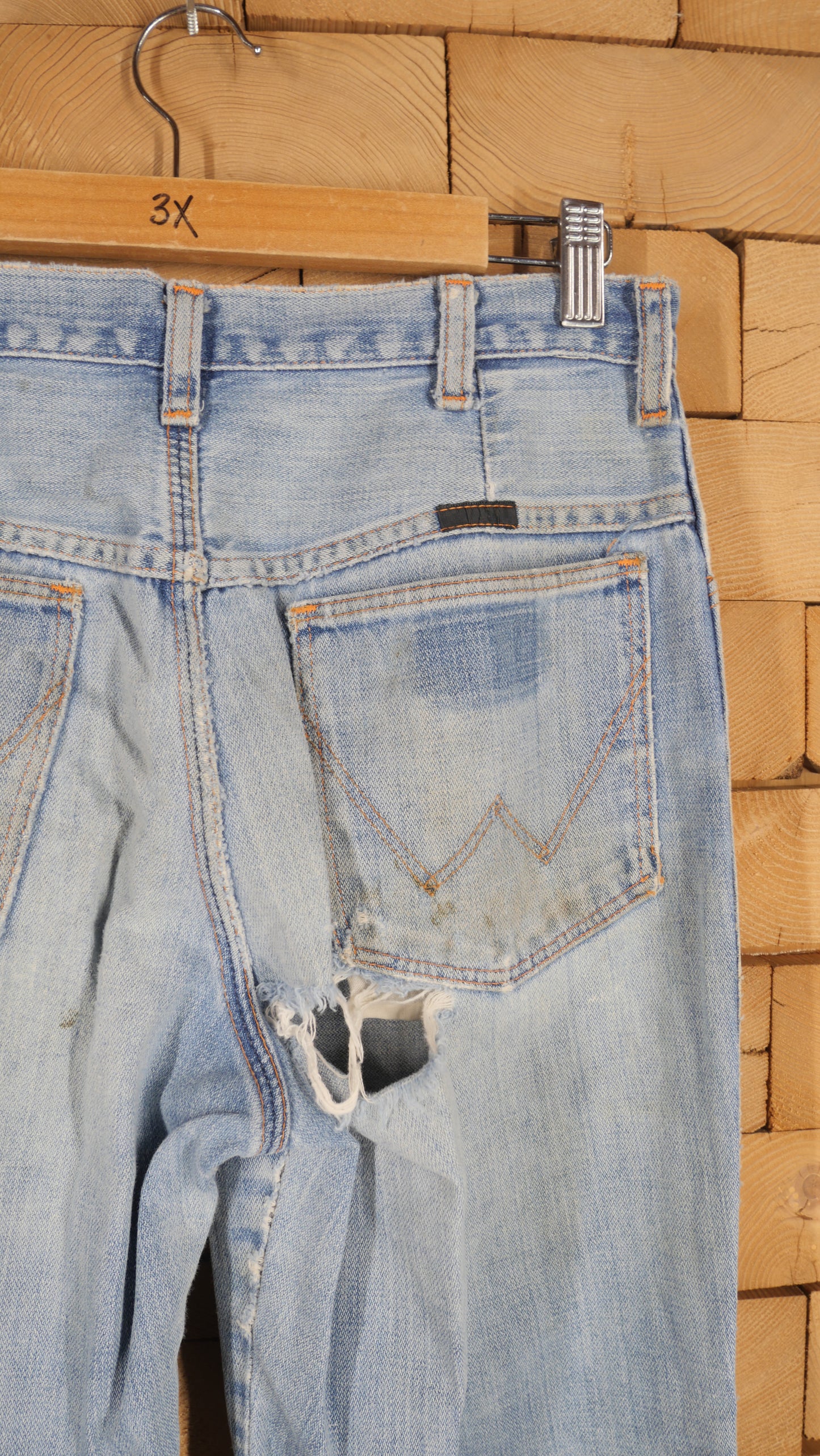 1970s Distressed Wrangler Denim | 30