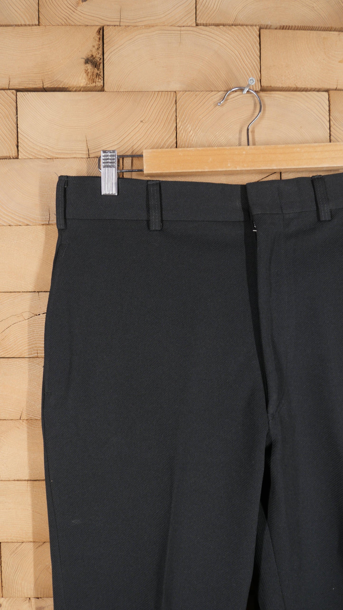 1970s Black Polyester Slacks | 31