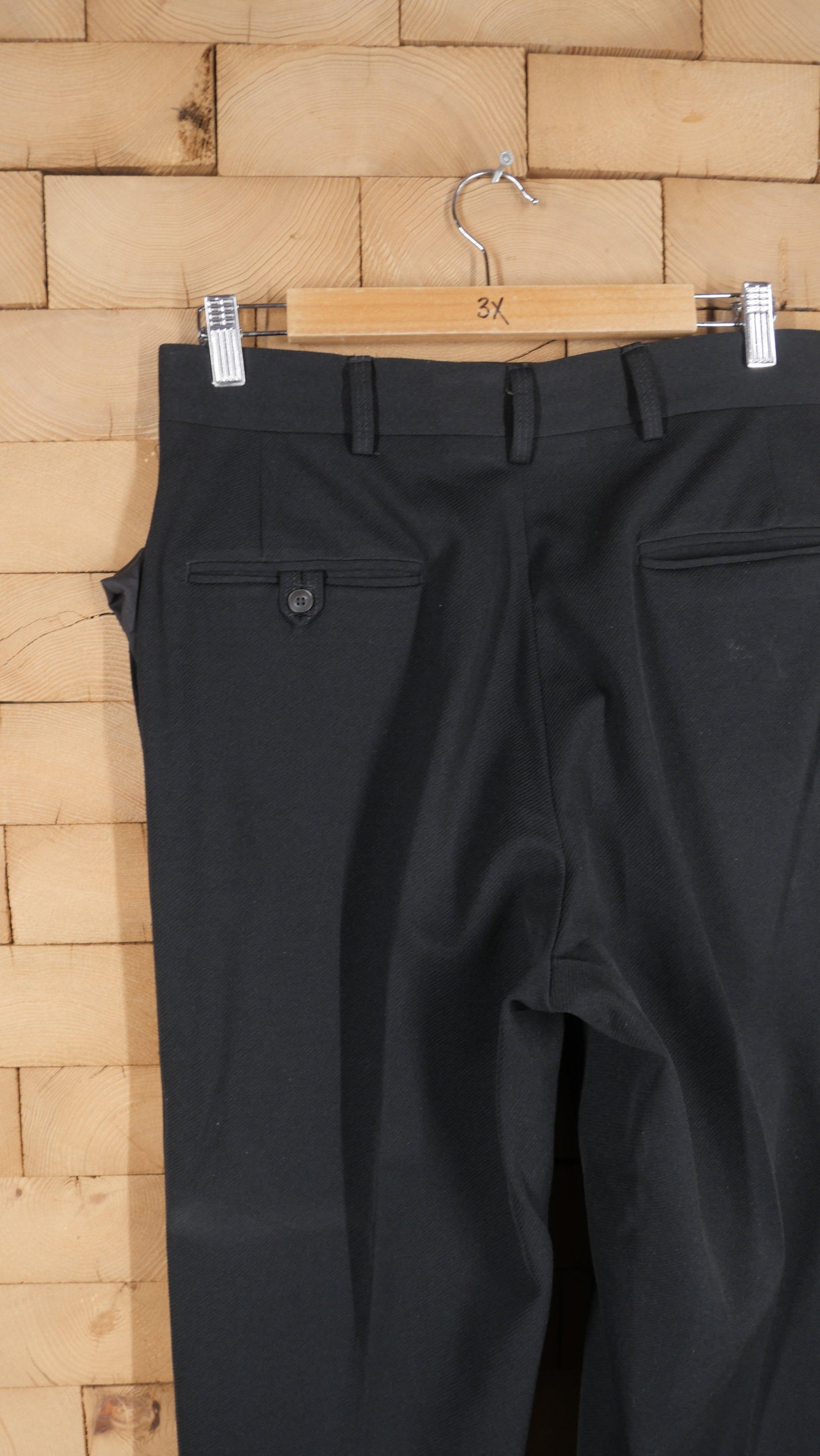 1970s Black Polyester Slacks | 31