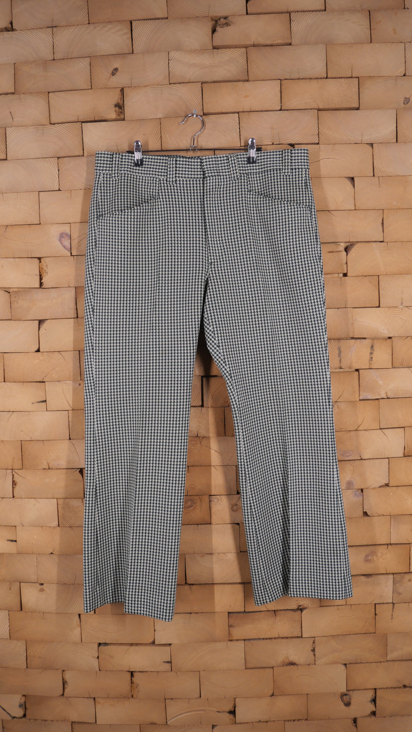 1970s Houndstooth Flared Slacks | 38