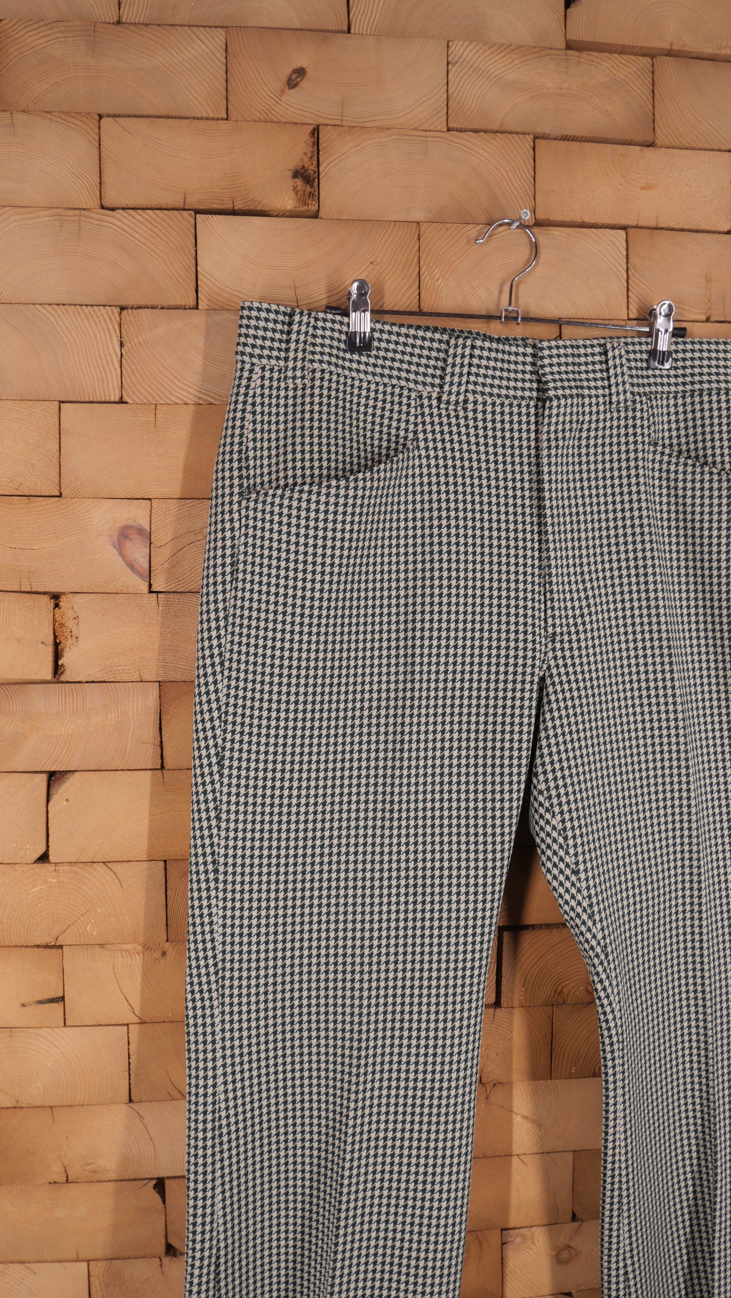 1970s Houndstooth Flared Slacks | 38