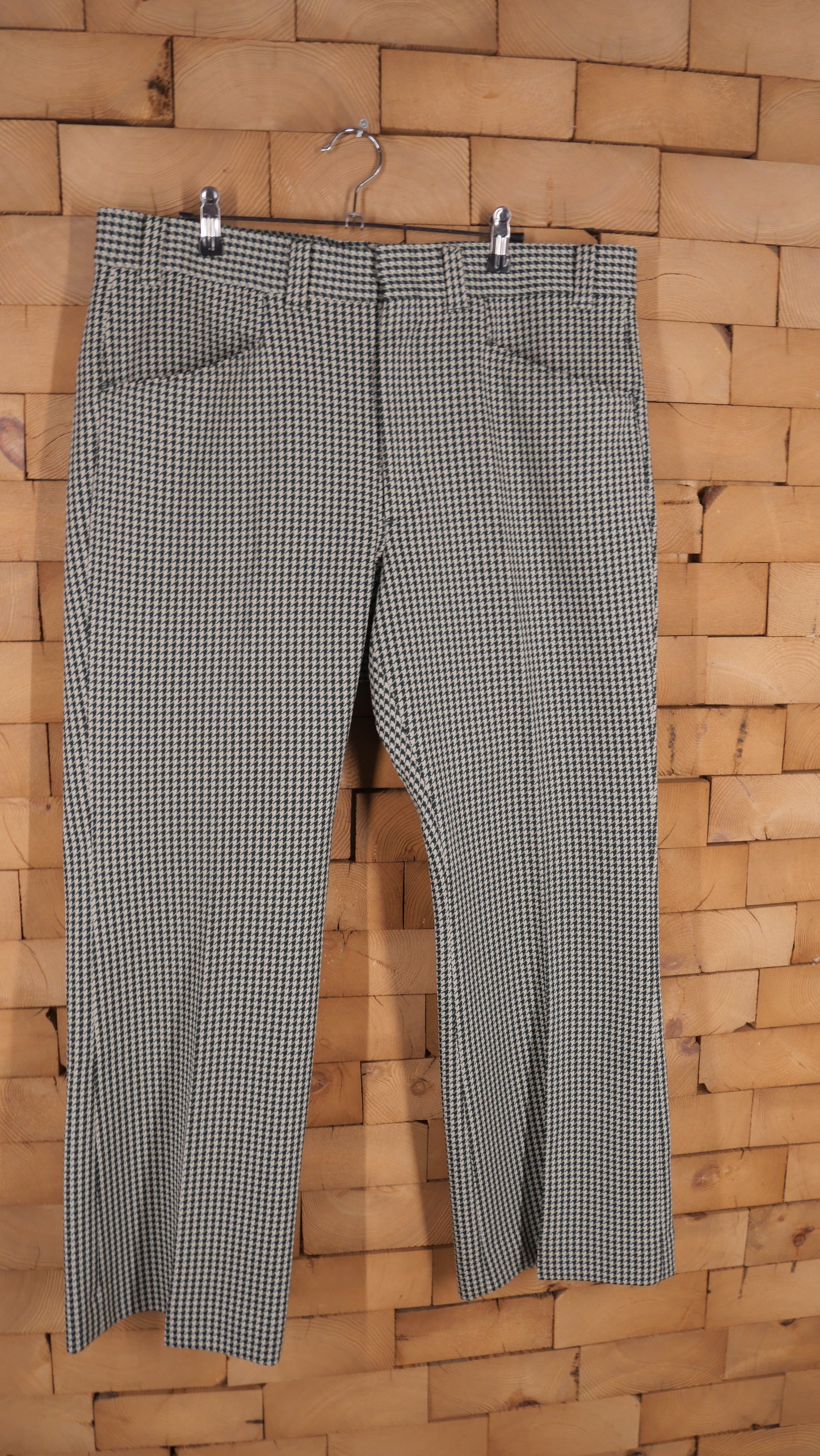 1970s Houndstooth Flared Slacks | 38