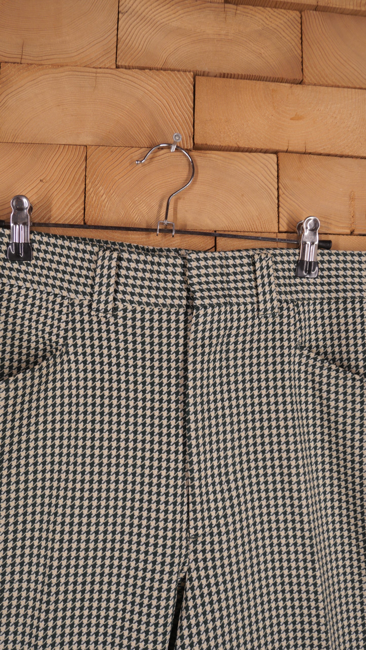 1970s Houndstooth Flared Slacks | 38