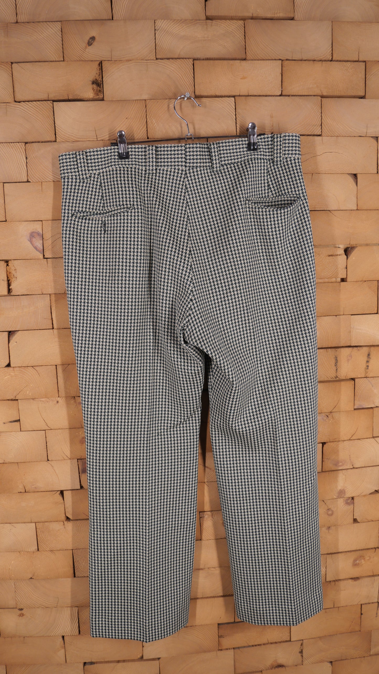 1970s Houndstooth Flared Slacks | 38