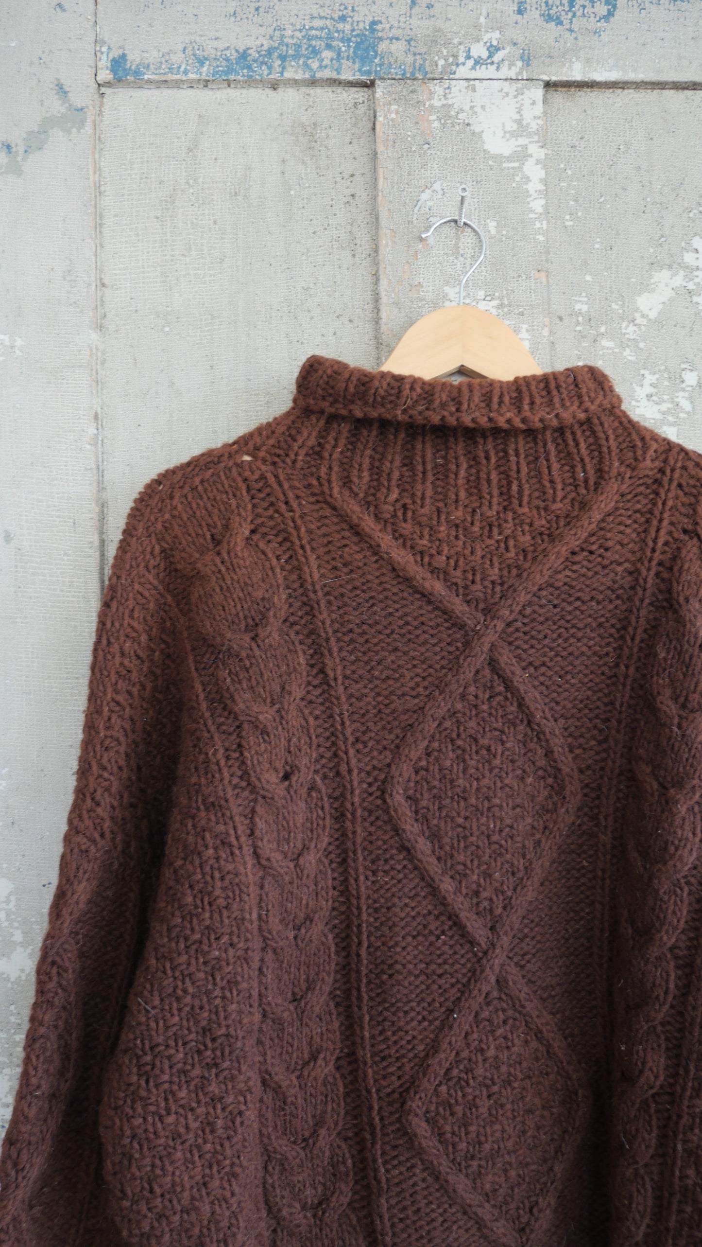1980s Brown Cable Knit | XL