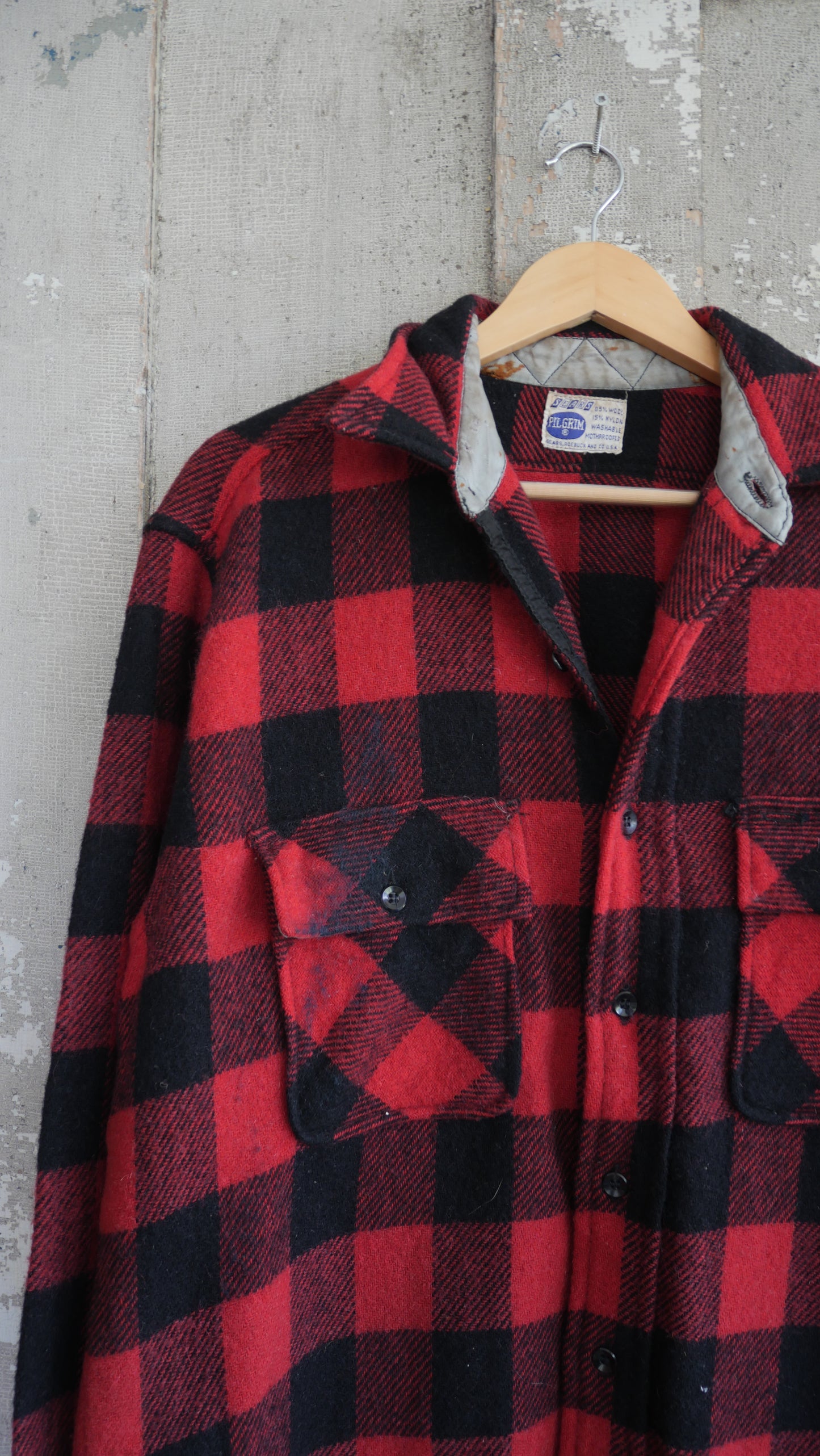 1960s Wool Pilgrim Shirt | XL