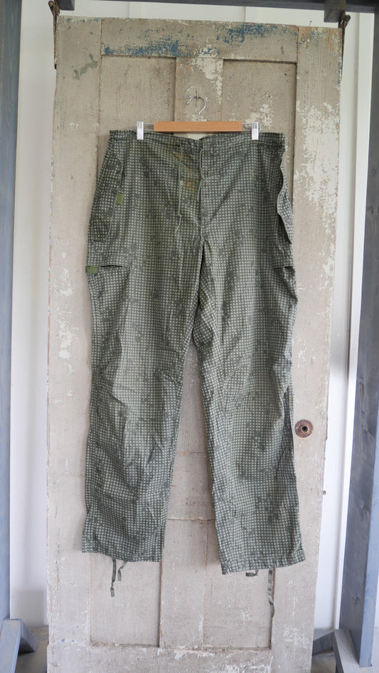 1970s Grid Camo Military Pants | 36