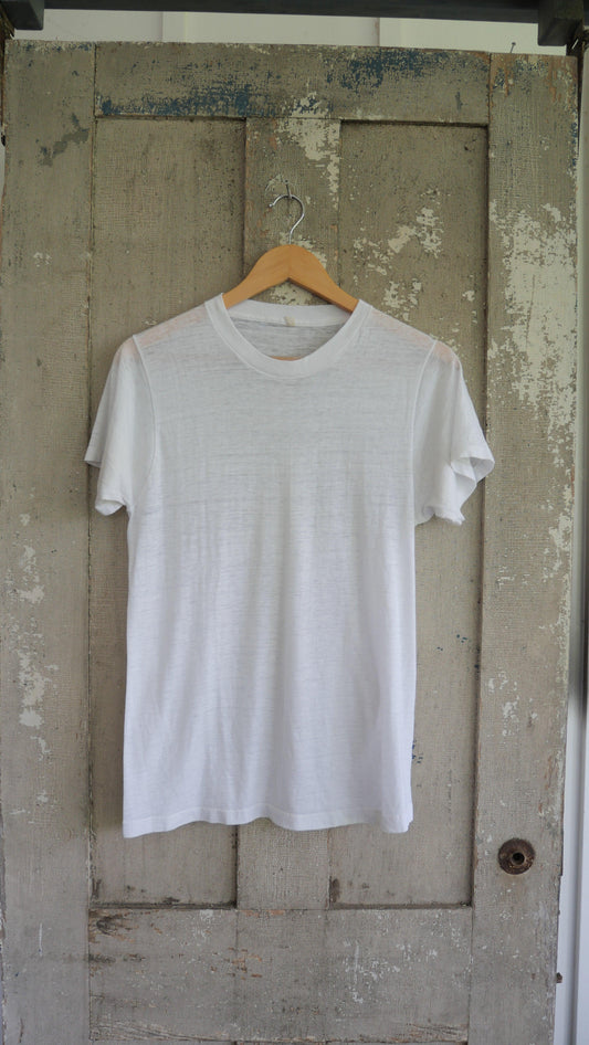 1970s Blank White Tee | M