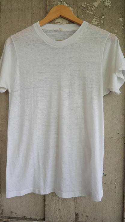 1970s Blank White Tee | M