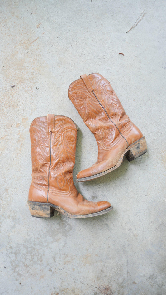 1990s Brown Cowboy Boots | 9.5