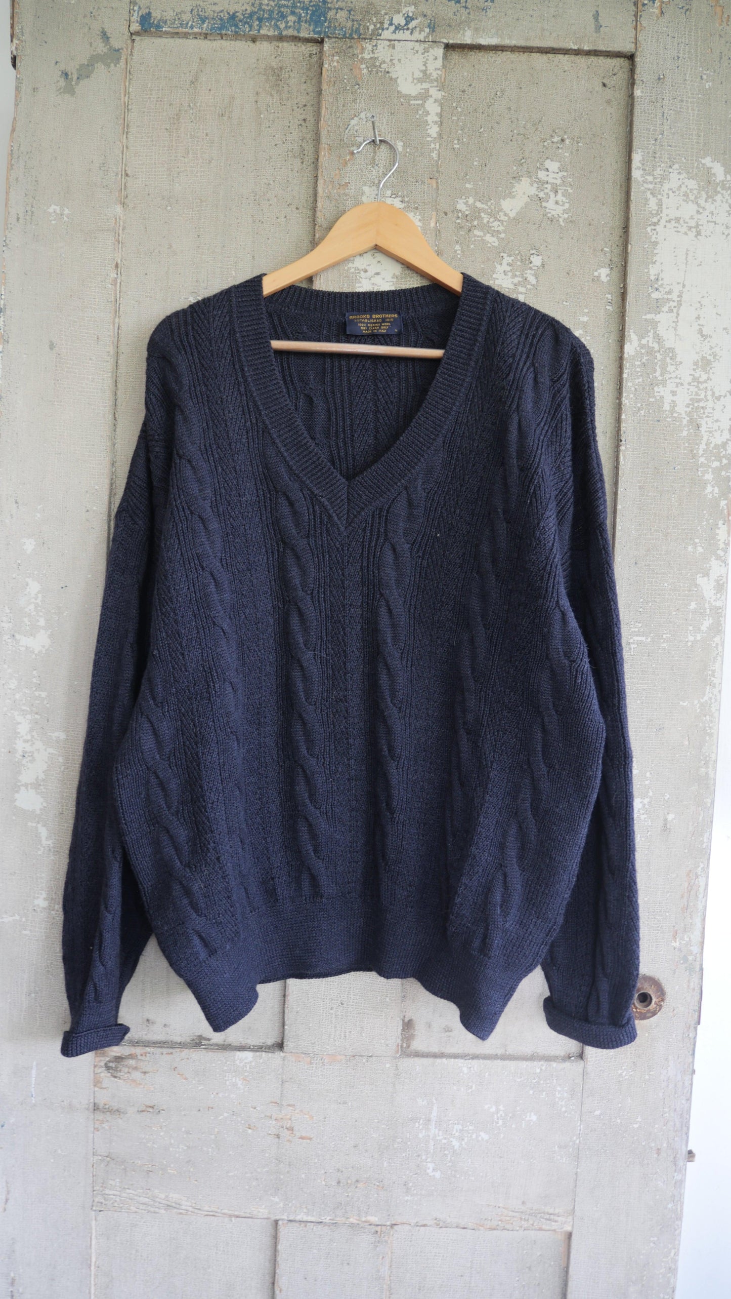 1990s Cable Knit Brooks Brothers Sweater | L