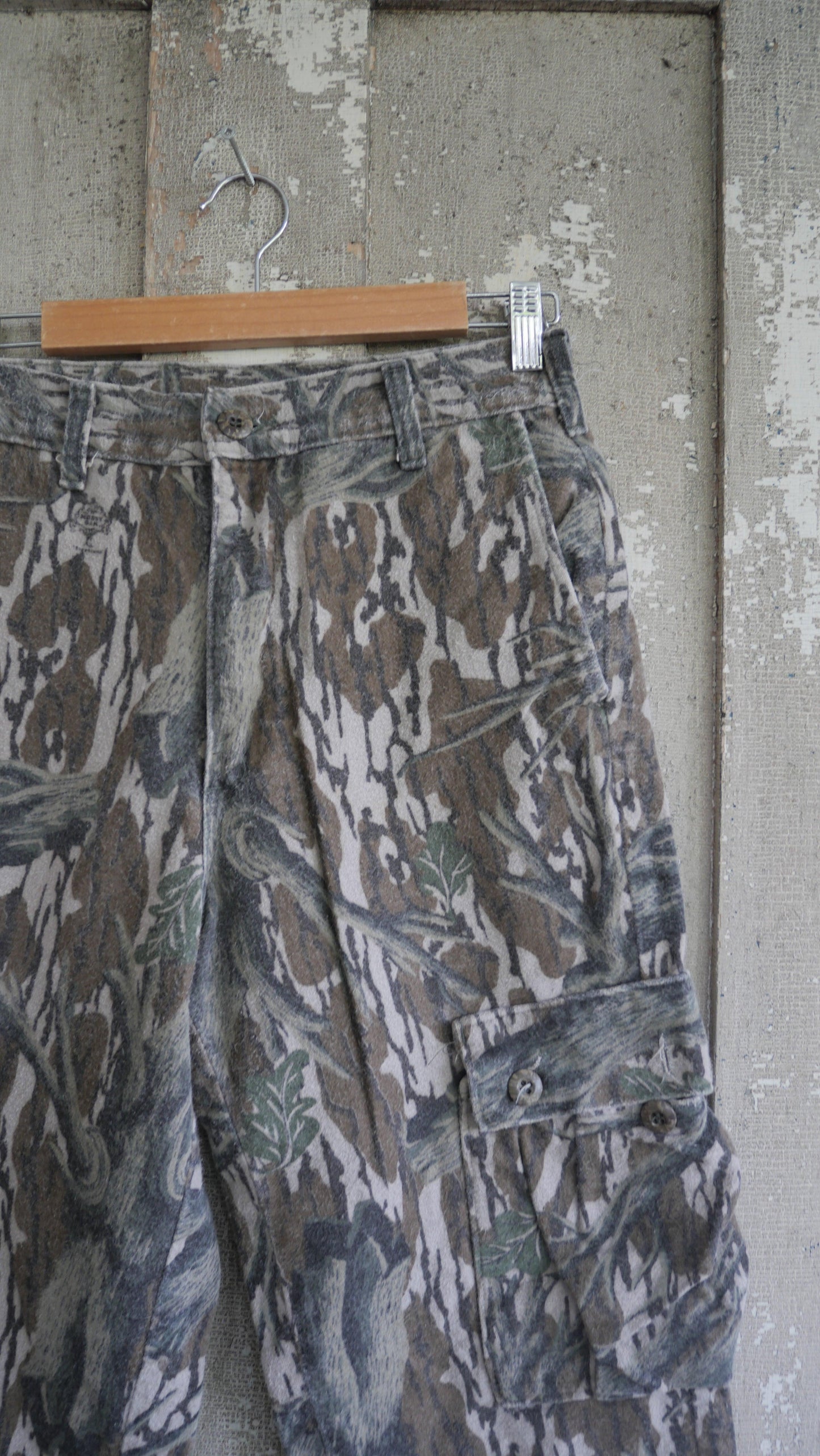 1980s Camo Fleece Pants | 28