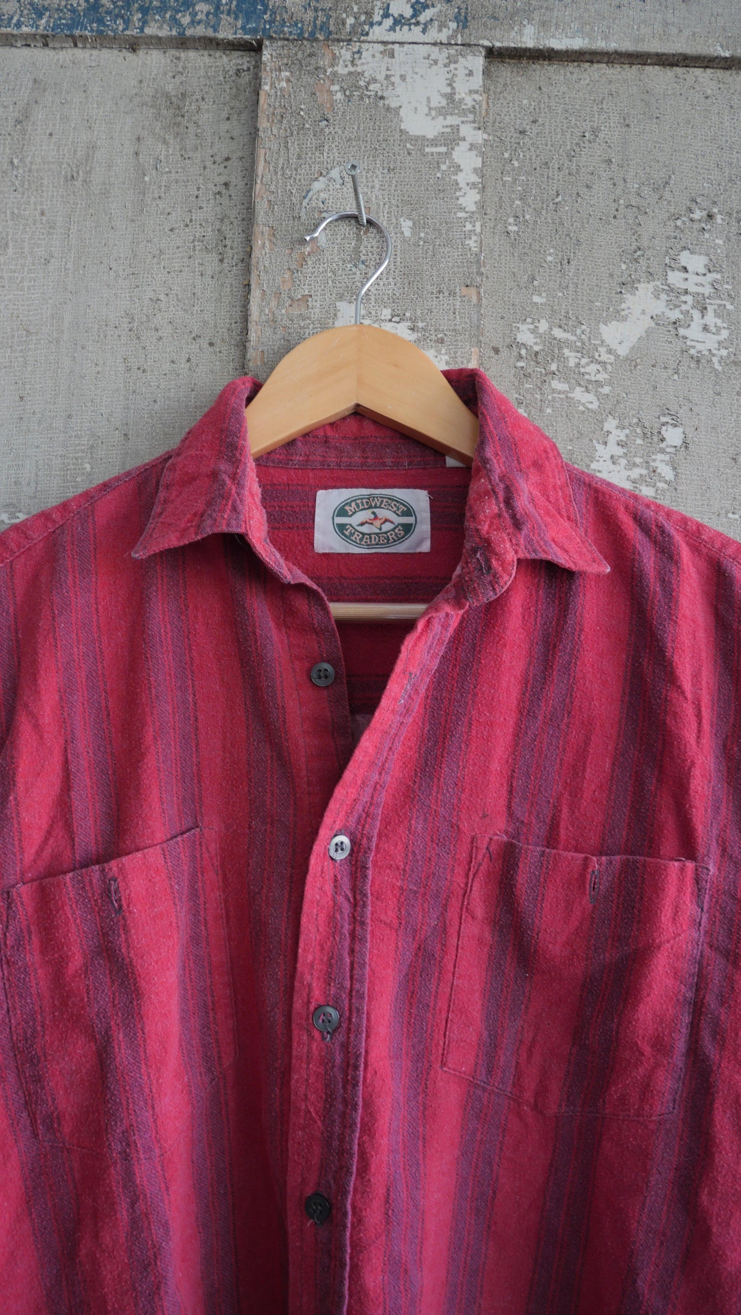 1990s Striped Flannel Shirt | L