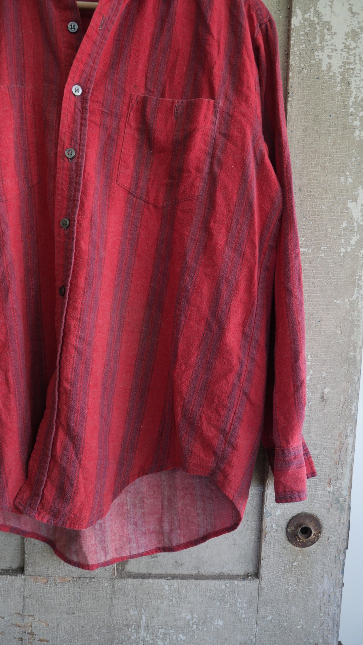 1990s Striped Flannel Shirt | L
