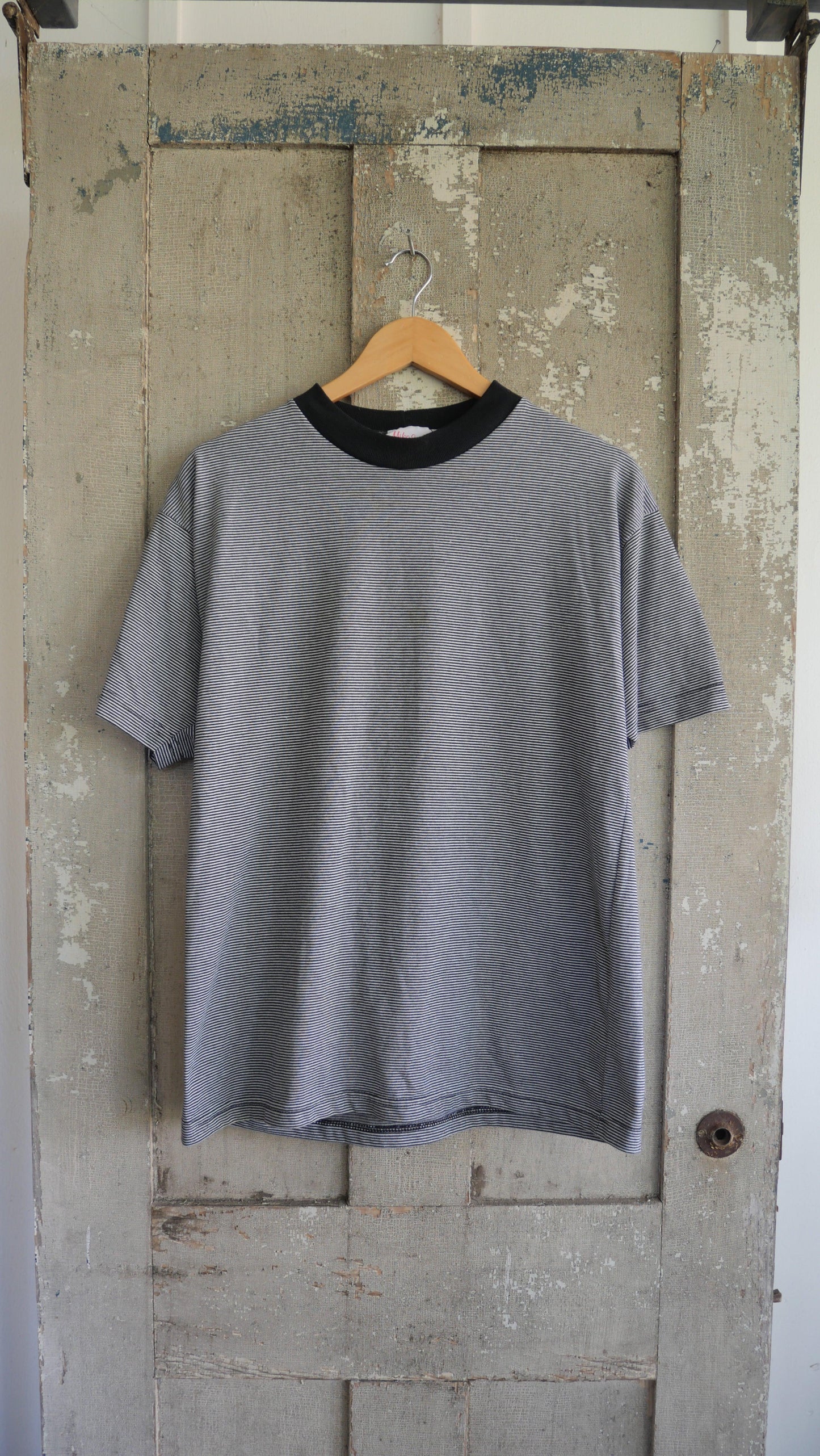 1990s Black + White Striped Tee | L