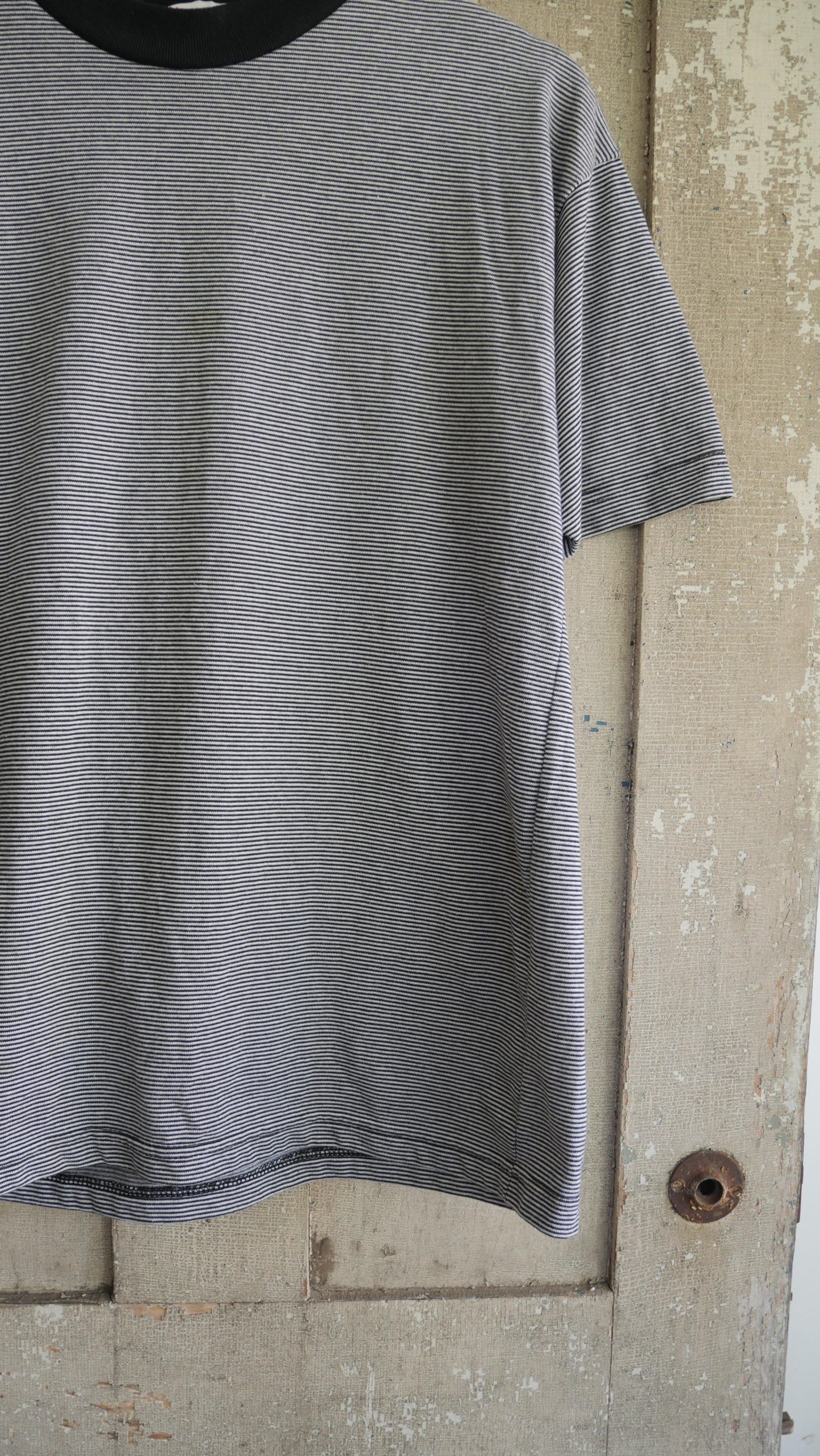 1990s Black + White Striped Tee | L