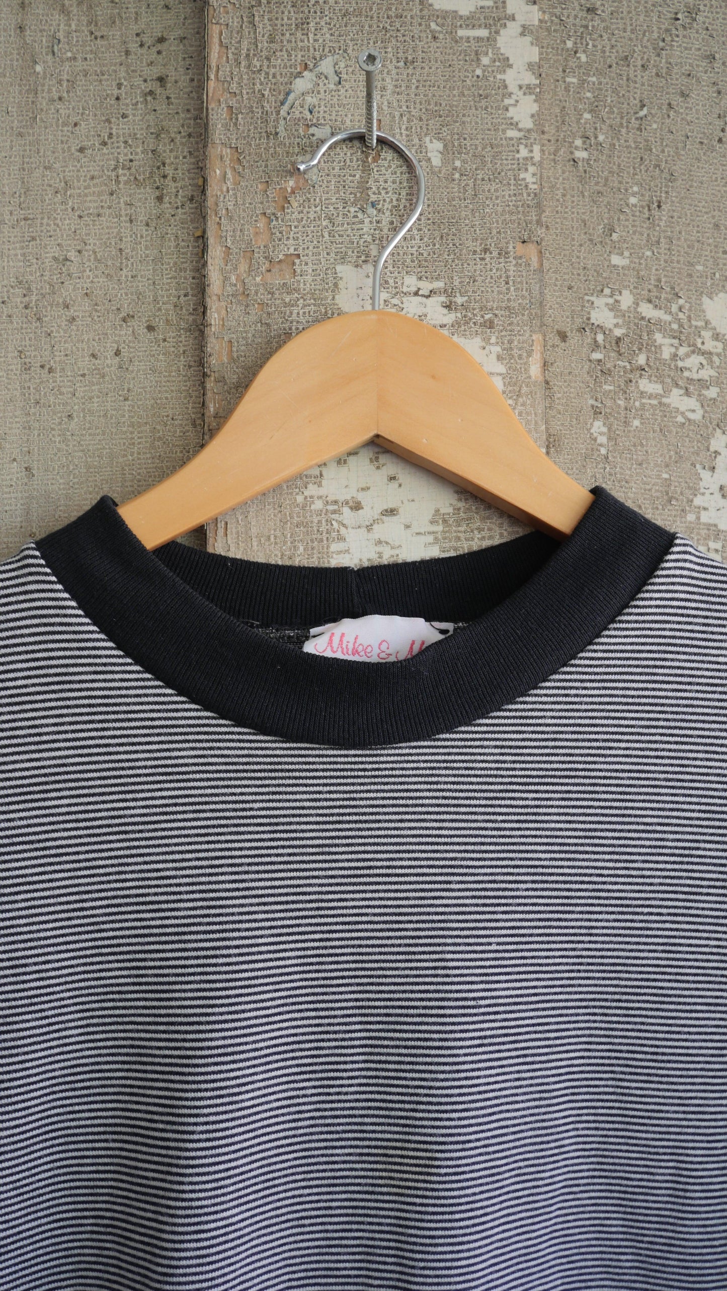1990s Black + White Striped Tee | L