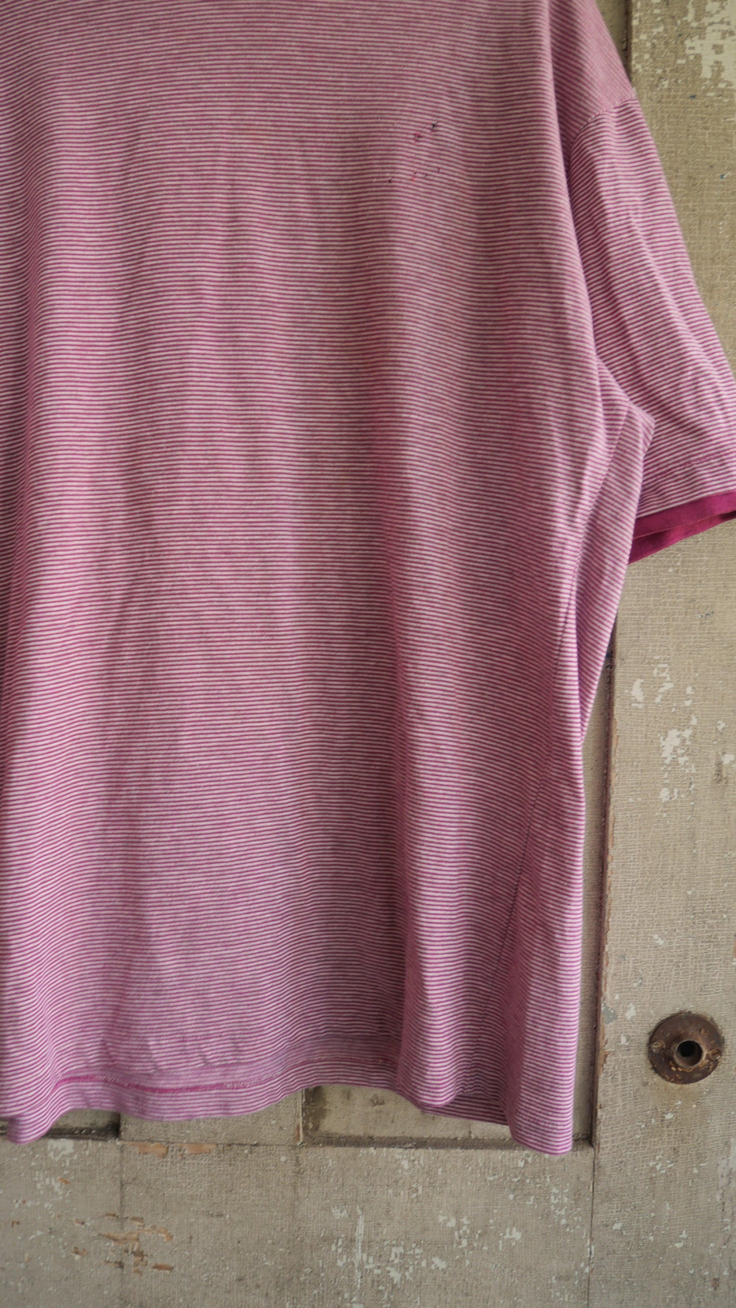 1990s Boxy Pink Stripe Tee | XL