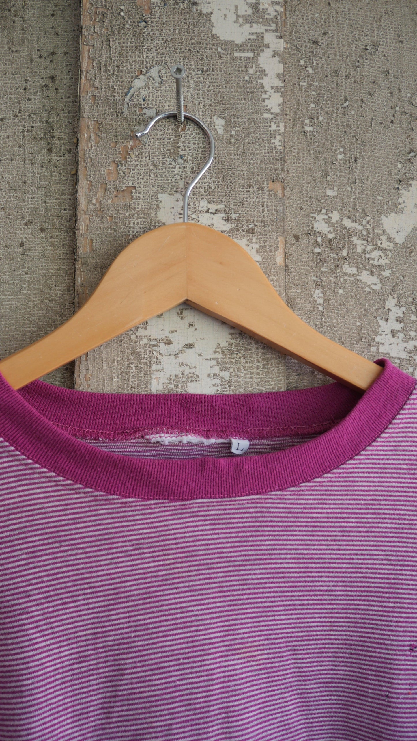 1990s Boxy Pink Stripe Tee | XL