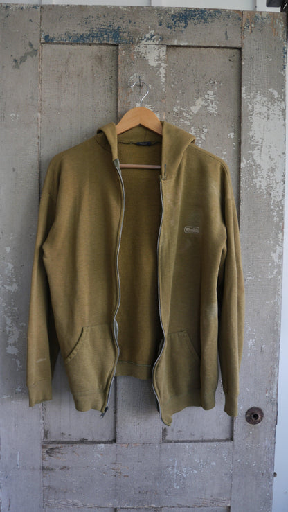 1970s Olive Zip Hoodie | L