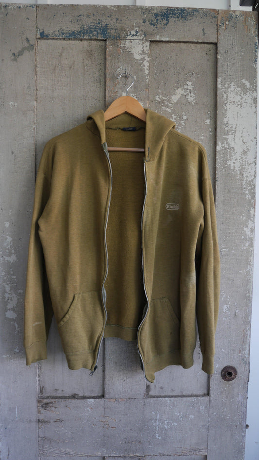 1970s Olive Zip Hoodie | L