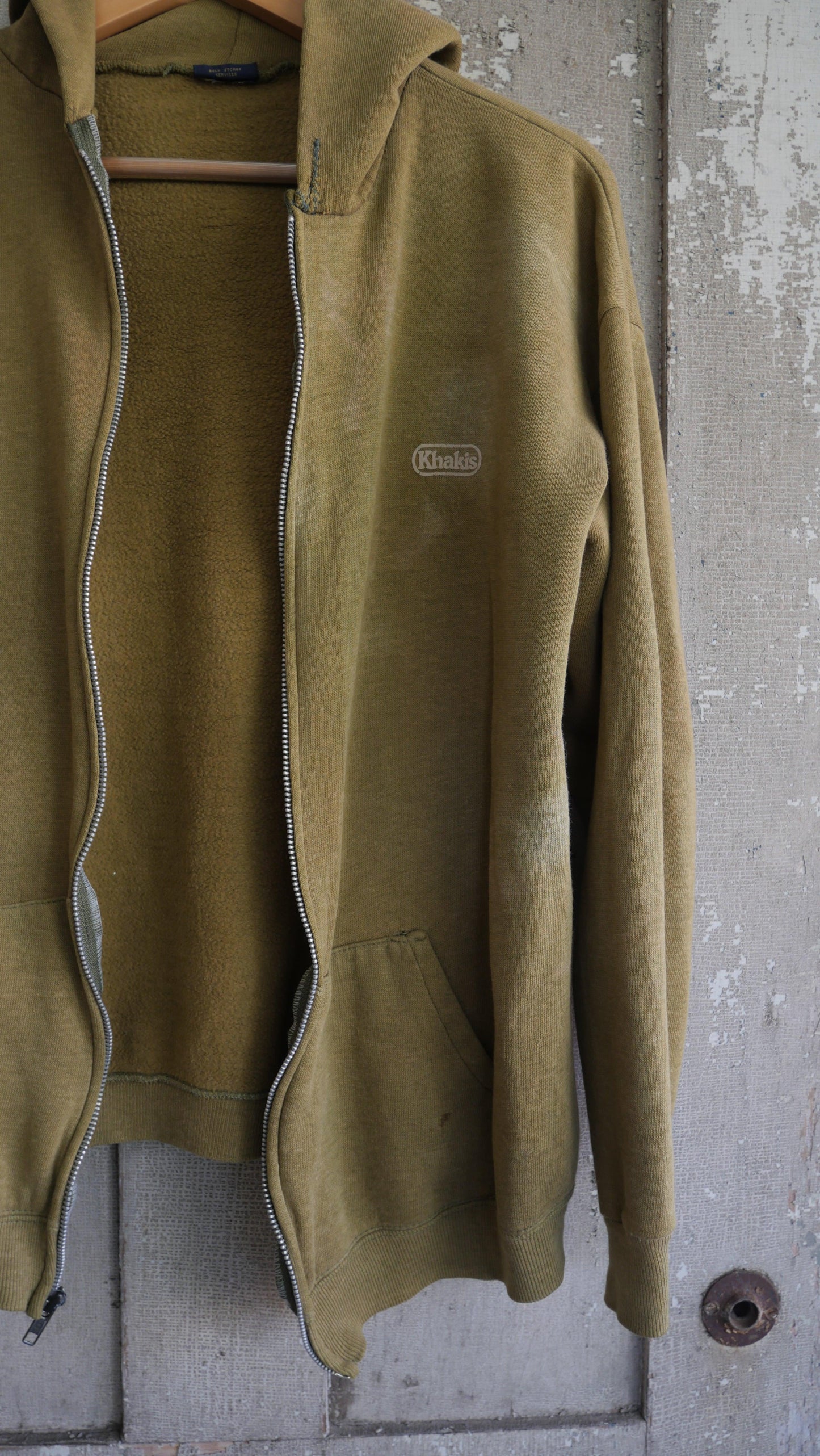 1970s Olive Zip Hoodie | L