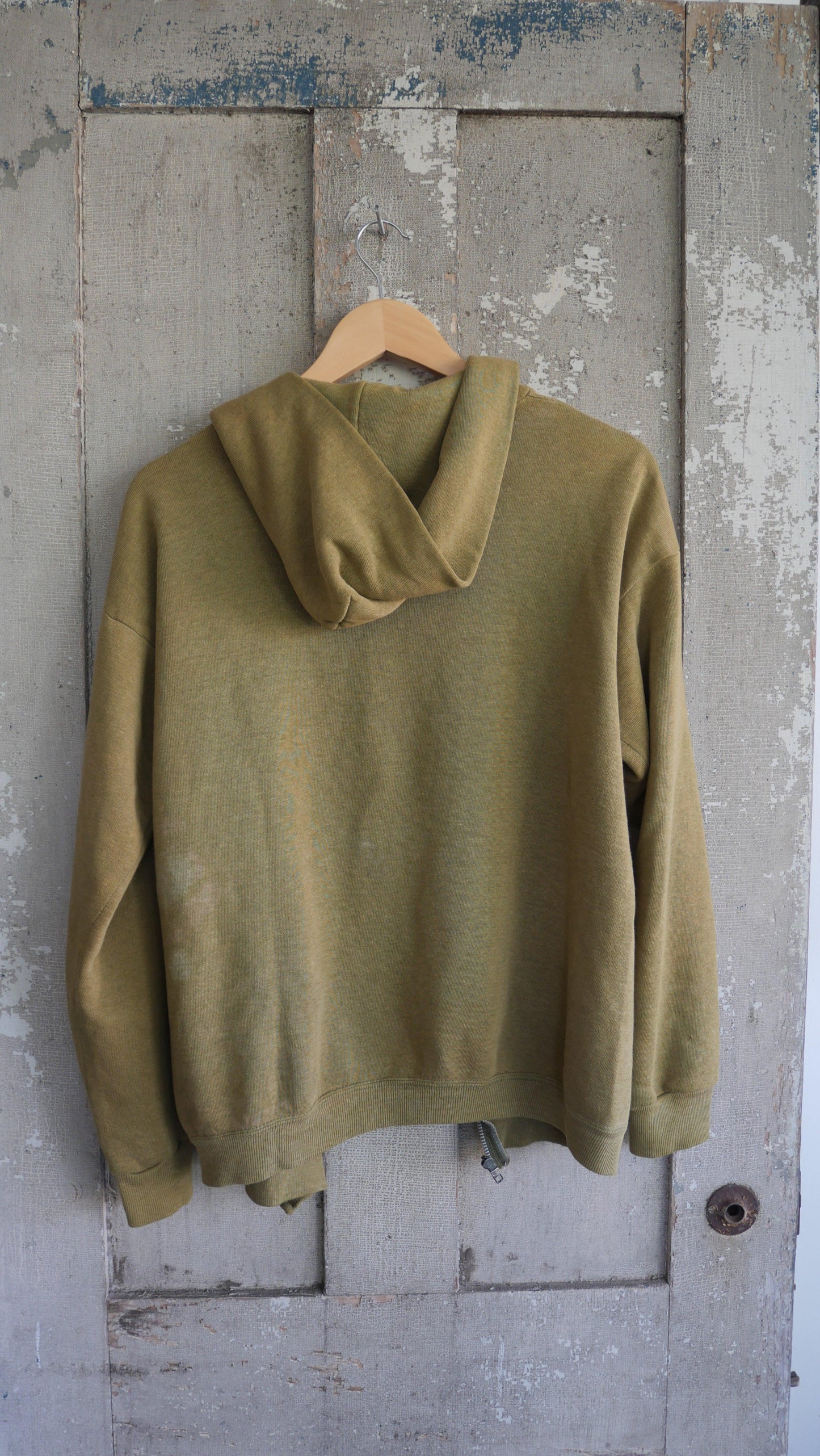 1970s Olive Zip Hoodie | L