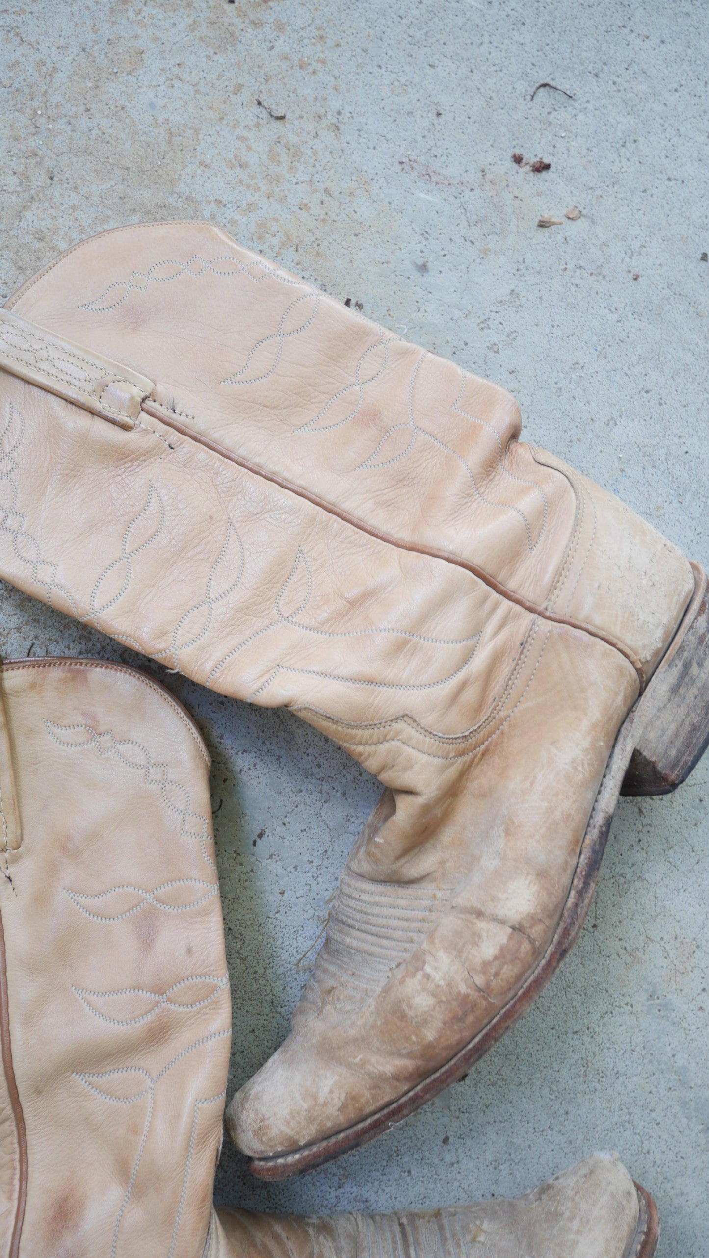 1980s Tan Leather Boots | 9.5